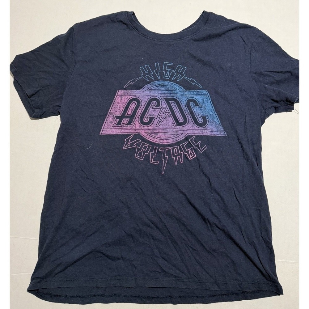AC/DC rock band‎ tee, 'High Voltage' women's medium blue t-shirt #152